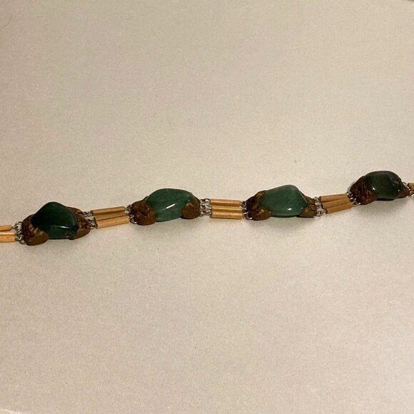 SOUTHWESTERN Boho estate green adventurine Crystal bracelet women preloved jewel - Picture 4 of 4